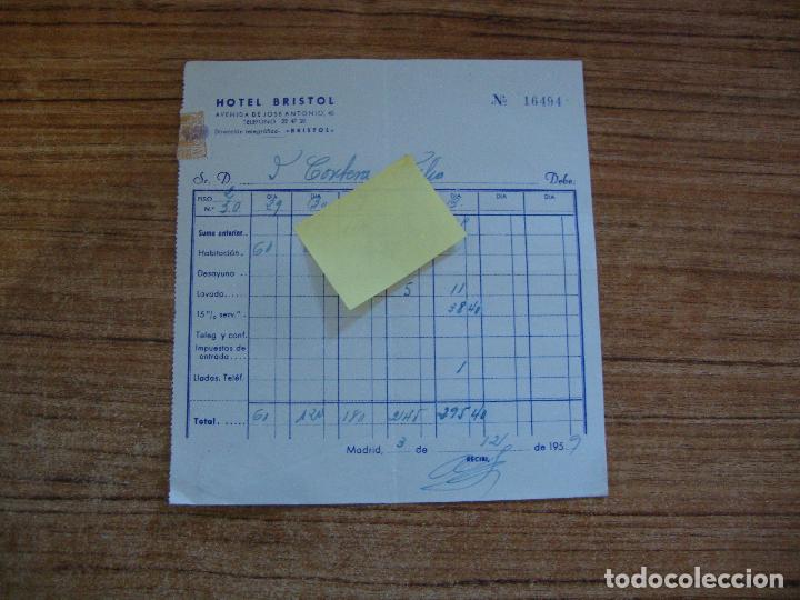Old Invoices: (ALB-TC-199) FACTURA HOTEL BRISTOL MADRID