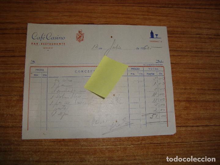 Old Invoices: (ALB-TC-199) FACTURA CAFE CASINO GRADO HUESCA