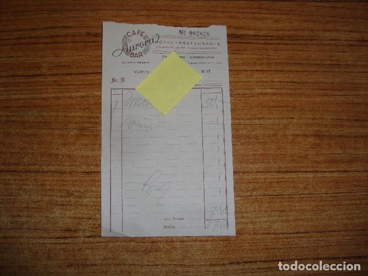Facturas antiguas: (ALB-TC-199) FACTURA CAFE BAR AURORA VERIN ORENSE