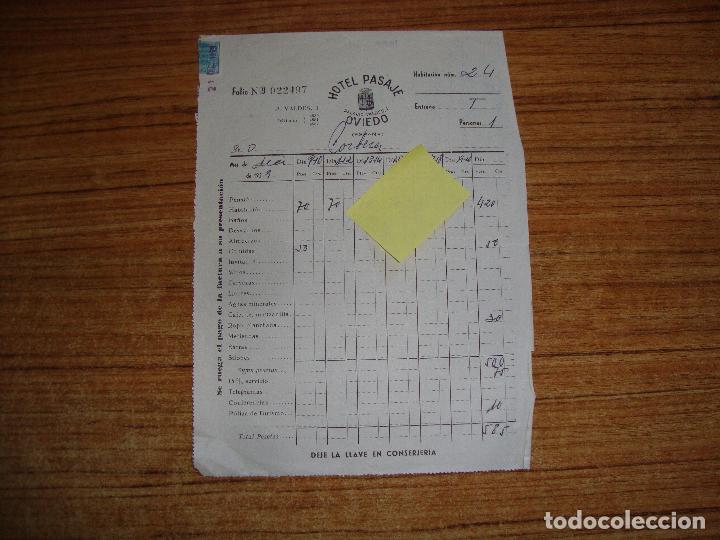 Facturas antiguas: (ALB-TC-199) FACTURA HOTEL PASAJE OVIEDO