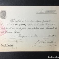 Fatture antiche: ZARAGOZA , ARAGÓN , CÁMARA DE LA PROPIEDAD URBANA , FACTURA , RECIBO DE 1920