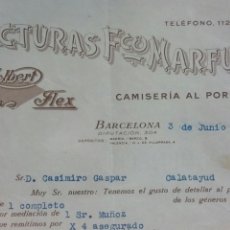 Facturas antiguas: BARCELONA FACTURA FABRICA CAMISAS FRANCISCO MARFULL S A AÑO 1933. Lote 231920990