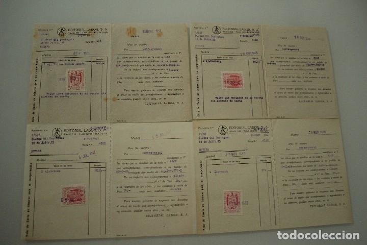 Facturas antiguas: 4 FACTURAS EDITORIAL LABOR A&Ntilde;OS 1947 - 1948 - 1949 - 1950