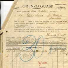 Facturas antiguas: MALLORCA-ALARÓ-FACTURA Y LETRA CAMBIO AÑO 1927-FÁBRICA DE CALZADO FINO-LORENZO GUASP