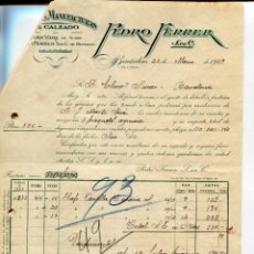 Facturas antiguas: MALLORCA-BINISALEM-FACTURA Y 3 LETRAS CAMBIO AÑO 1929-FÁBRICA DE CALZADO PEDRO FERRER S.C.