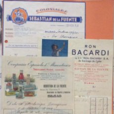 Facturas antiguas: FACTURAS - SEBASTIAN DE LA FUENTE BILBAO 1915-32 RON BACARDI