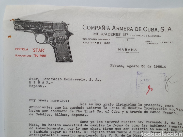 Facturas antiguas: COMPA&Ntilde;IA ARMERA DE CUBA. HABANA 1953. ANTIGUA FACTURA.
