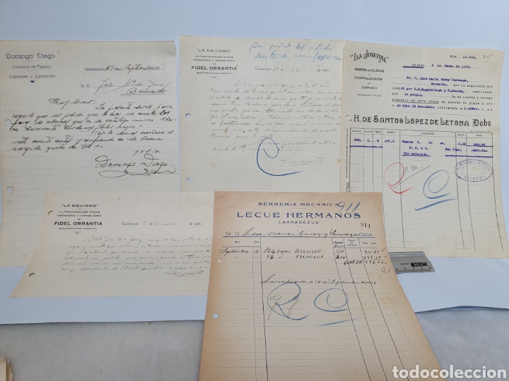 Facturas antiguas: 4 FACTURAS GALDAKANO Y 1 LARRABEZUA. LECIE HERMANOS, FIDEL ORRANTIA, DOMINGO DIEGO, LA JOSEFINA.