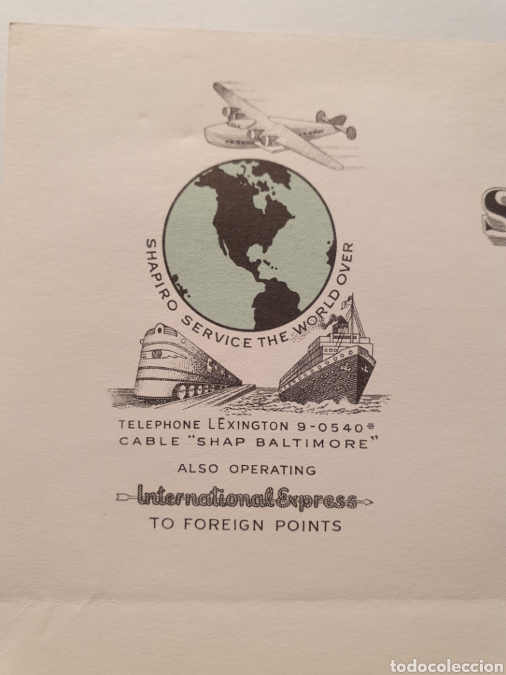 Factures anciennes: SAMUEL SHAPIRO & CO. BALTIMORE, MARYLAND, U.S.A. FACTURA 1954.