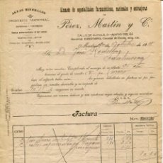 Facturas antiguas: MADRID-ALMACÉN DE ESPECIALIDADES FARMACÉUTICAS-PEREZ MARTIN Y CIA- AÑO 1918- CALLE ALCALÁ,9
