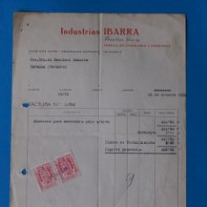 Facturas antiguas: ANTIGUA FACTURA:INDUSTRIAS IBARRA. AQUILINO GARAY. ARECHAVALETA ( GUIPUZCOA).AÑO 1959
