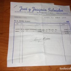 Facturas antiguas: FACTURA DE JOSE Y JOAQUIN SALVADOR TRANSPORTE DE VOLQUETES DE VILLARREAL DE 1973. Lote 266328128