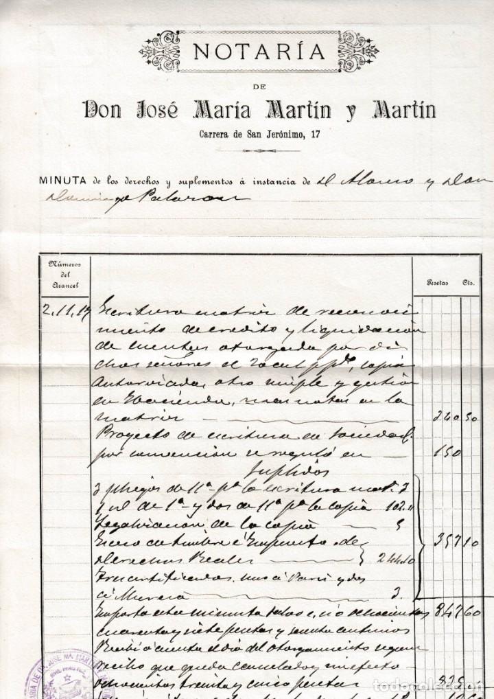 1909 madrid. factura de la notaria jose maria m - Compra venta en  todocoleccion