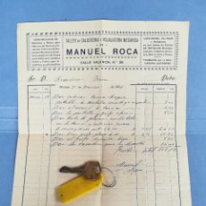 Facturas antiguas: FACTURA MANUEL ROCA TALLER DE CALDERERÍA Y HOJALATERÍA MECÁNICA - MARZO 1931 VALENCIA. Lote 270205003