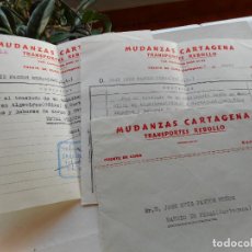 Facturas antiguas: ANTIGUO SOBRE Y RECIBOS.TRANSPORTES REBOLLO.MUDANZAS.FUENTE DE CUBA.CARTAGENA 1968. Lote 276070498