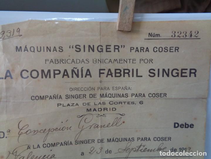 Facturas antiguas: &iexcl;&iexcl; RECIBO, COMPRA MAQUINA SINGER. A&Ntilde;O 1919. !! - Foto 4