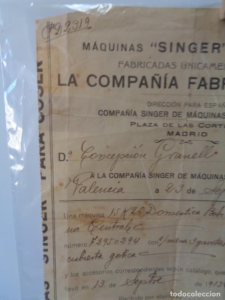 Facturas antiguas: &iexcl;&iexcl; RECIBO, COMPRA MAQUINA SINGER. A&Ntilde;O 1919. !! - Foto 6