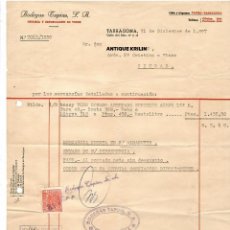 Facturas antiguas: TARRAGONA / BODEGAS TAPIAS S.A. CRIANZA Y EXPORTACION DE VINOS 1957