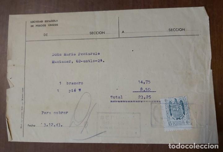Facturas antiguas: Factura con p&oacute;liza, 1943 - Foto 1