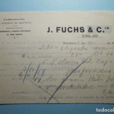 Facturas antiguas: FACTURA - CARTA - J. FUCHS & CIA - ARIBAU, 206 - BARCELONA - AÑO 1919