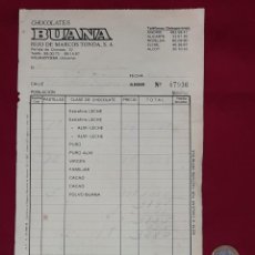 Facturas antiguas: DOCUMENTO , ALBARAN HIJO DE MARCOS TONDA , FABRICA DE CHOCOLATES - VILLAJOYOSA LDA 1955. Lote 310061193