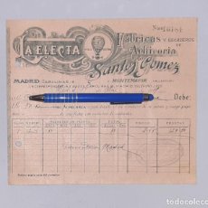Facturas antiguas: LA ELECTA FABRICAS Y SECADEROS DE ACHICORIA DE SANTOS GOMEZ MONTEMAYOR VALLADOLID 1925. Lote 313914858