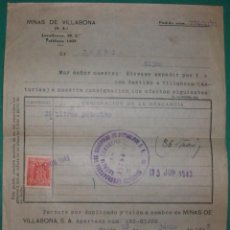 Facturas antiguas: ASTURIAS. VALE DE GASOLINA PARA MINAS DE VILLABONA-LLANERA. CAMPSA. GIJÓN. 1943. Lote 319457893