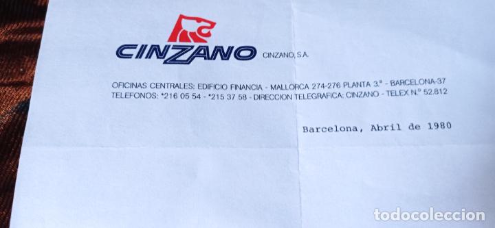 Facturas antiguas: ANTIGUA CARTA COMERCIAL CINZANO - Foto 2