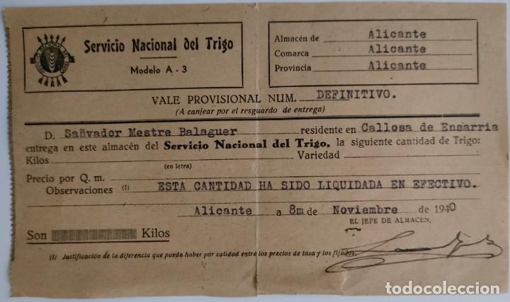 Facturas antiguas: CALLOSA D ENSARRIA lote de 2 1940 - Foto 1