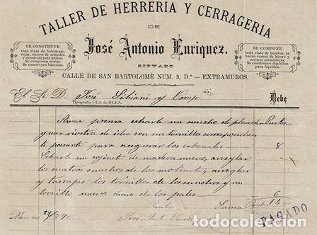 Alte Rechnungen: FACTURA TALLER DE HERRER&Iacute;A Y CERRAGER&Iacute;A DE JOS&Eacute; ANTONIO ENR&Iacute;QUEZ FACTURA-21