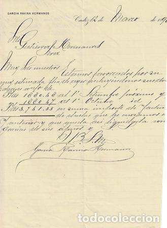 Old Invoices: FACTURA GARC&Iacute;A RAVINA (C&Aacute;DIZ 12.03.1890) FACTURA-34
