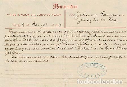 Old Invoices: MEMOR&Aacute;NDUM Vda. DE R. ALC&Oacute;N Y F. LERDO DE TEJADA FACTURA-38
