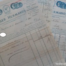 Facturas antiguas: MULLER HERMANOS / 2 FACTURAS + RECIBO DE UNA DE ELLAS - AÑOS: 1898 Y 1899. Lote 341947793