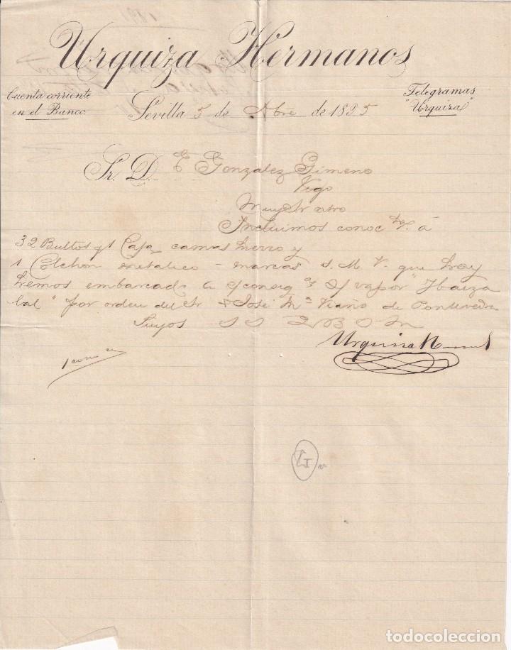 Facturas antiguas: Factura Urquiza hermanos Sevilla Firma propietarior 1895