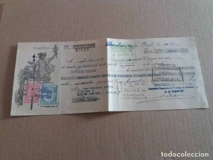 Facturas antiguas: documento bancario Nestle barcelona 1934 - Foto 1