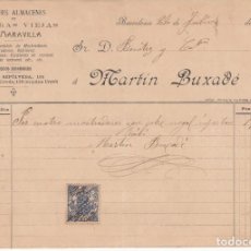 Facturas antiguas: FACTURA COMERCIAL DE MADERAS VIEJAS LA MARAVILLA DE MARTIN BUXADÉ-BARCELONA - 1902