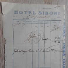 Faturas antigas: ANTIGUA FACTURA HOTEL SIBONI TORTOSA TARRAGONA 191... Lote 359680750