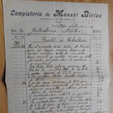 Facturas antiguas: ANTIGUA FACTURA LAMPIESTERIA MANUEL BIELZA REUS 1918. Lote 365722306