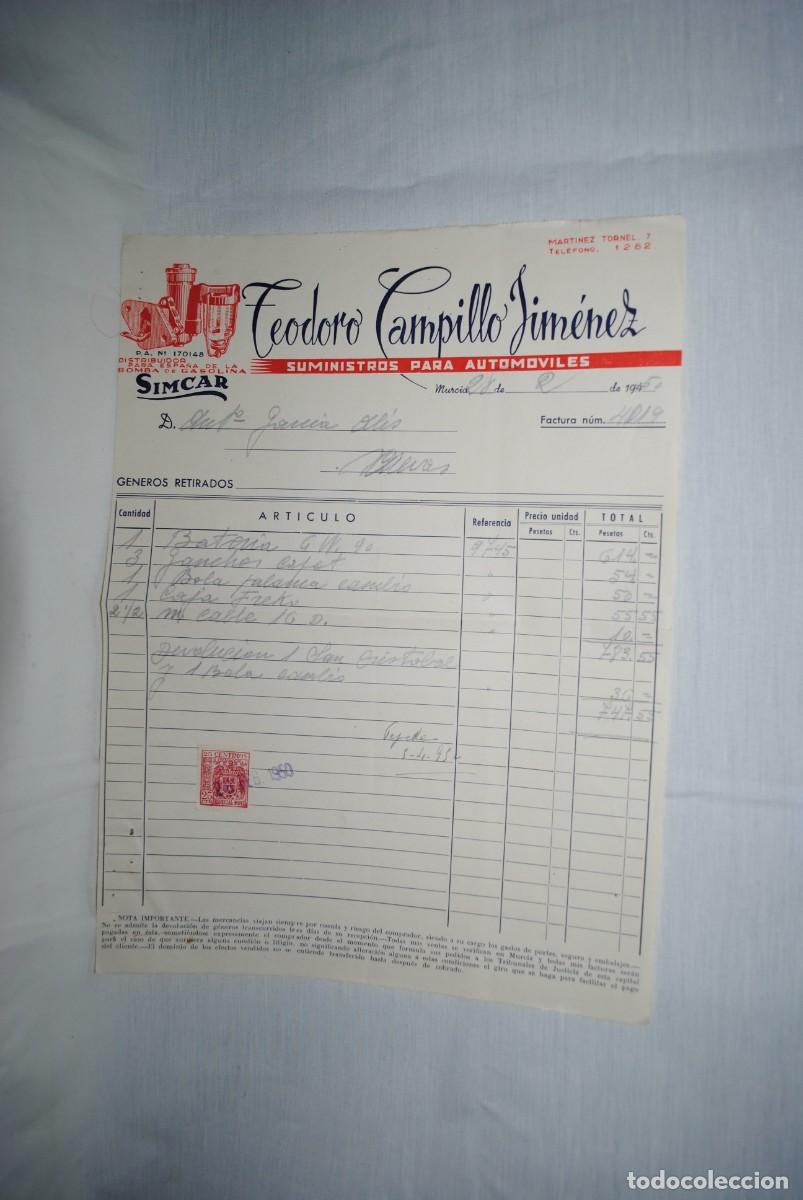 Facturas antiguas: SIMCAR , TEODORO CAMPILLO JIMENEZ - Foto 1