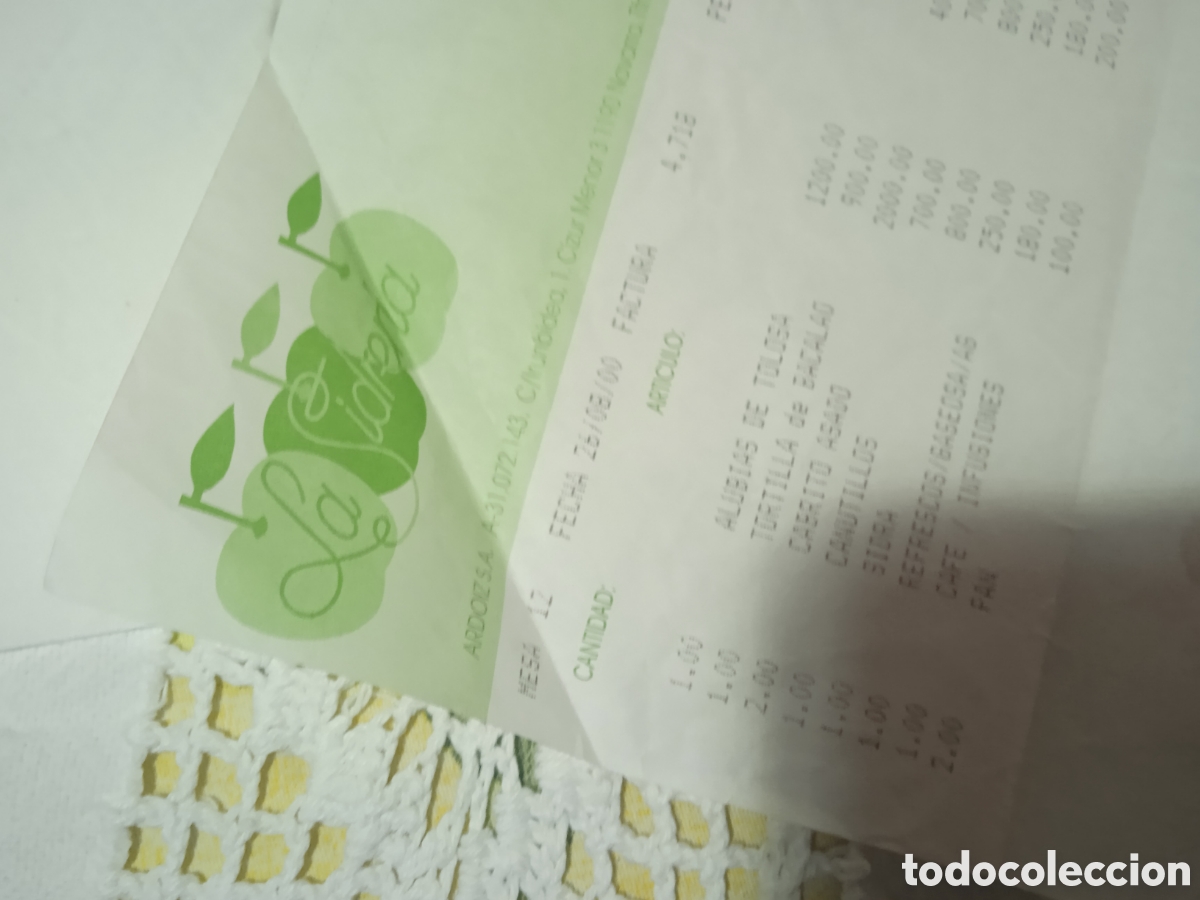 Facturas antiguas: La sidrer&iacute;a - Foto 1
