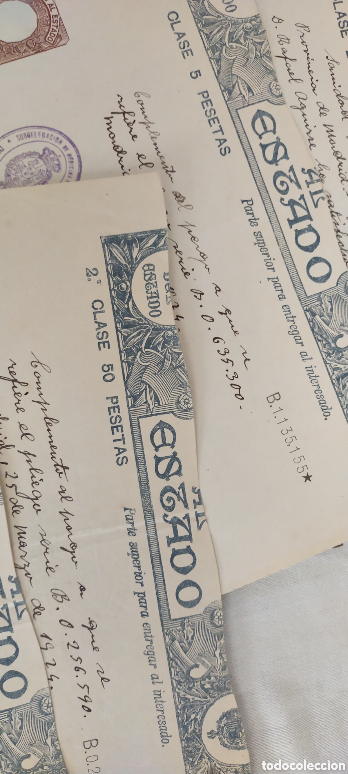 Facturas antiguas: Documento manuscrito de pago de m&eacute;dicos - Foto 2