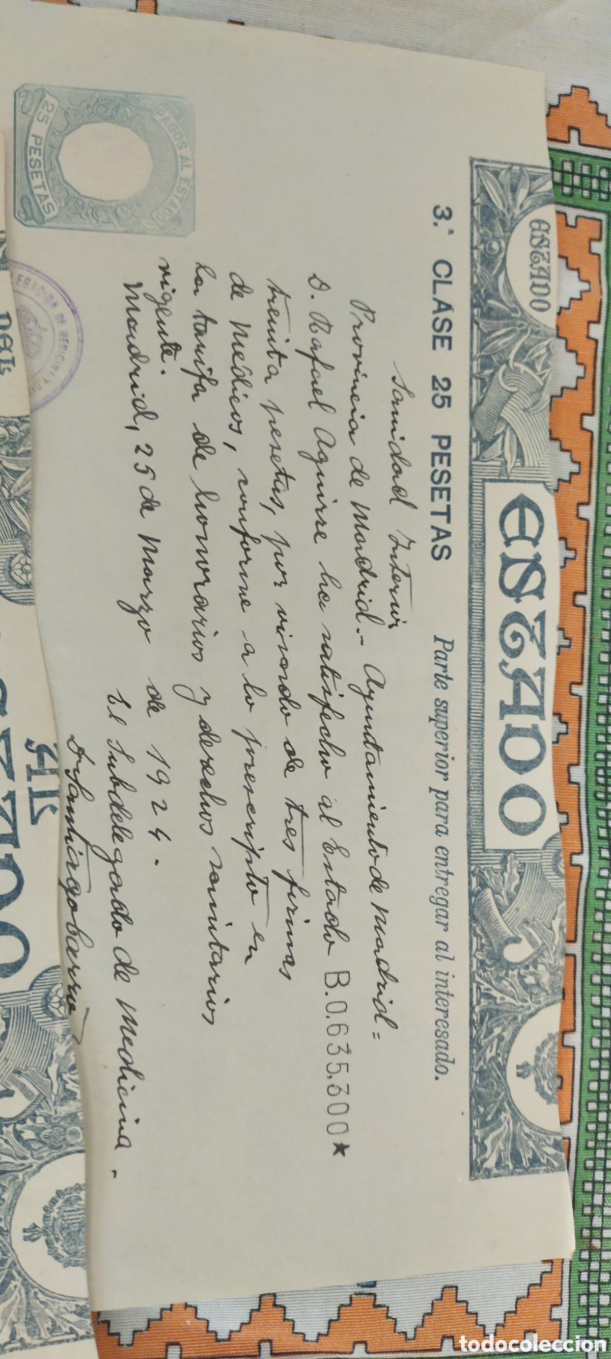 Facturas antiguas: Documento manuscrito de pago de m&eacute;dicos - Foto 3