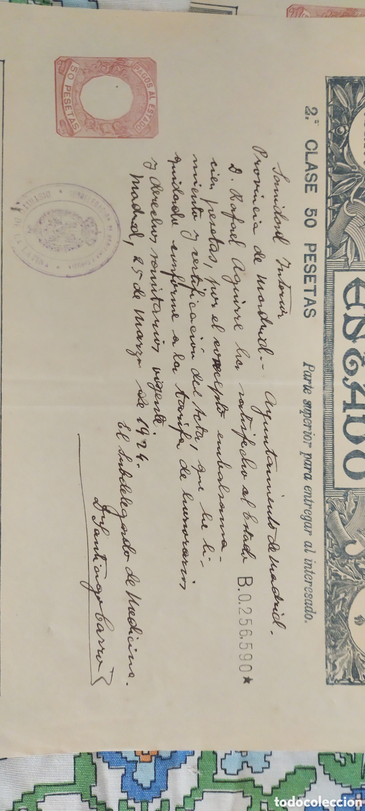 Facturas antiguas: Documento manuscrito de pago de m&eacute;dicos - Foto 1