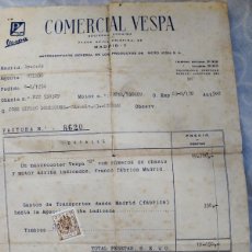 Facturas antiguas: FACTURA DE COMPRA DE VESPA 30.04.1963 DE MIERES. Lote 400315294