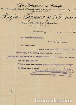 Alte Rechnungen: FACTURA REGINO FIGUEROA (CUERNAVACA 28 JULIO 1908) FACTURA-301