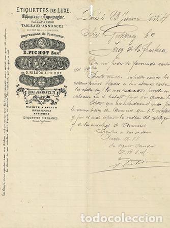 Fatture antiche: FACTURA ETIQUETTES DE LUXE (PAR&Iacute;S 23 ENERO 1884) FACTURA-306