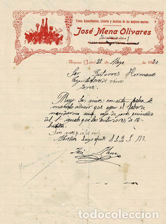 Fatture antiche: FACTURA JOS&Eacute; MENA OLIVARES (AIONA. JAEN 28 MAYO 1930) FACTURA-317