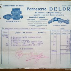 Facturas antiguas: FACTURA DE FERRETERÍA DELOR. GIJÓN-ASTURIAS. 1931. Lote 401283829