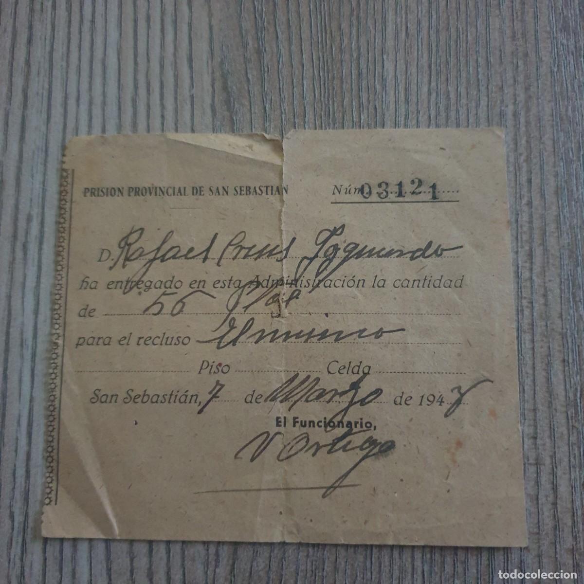 Facturas antiguas: PRISION PROVINCIAL DE SAN SEBASTIAN. - Foto 1