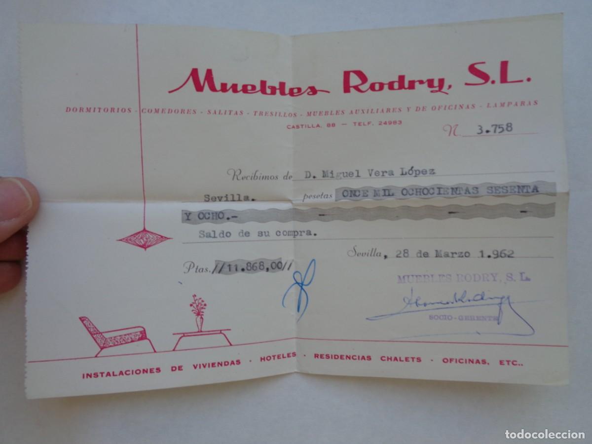 Fatture antiche: FACTURA DE MUEBLES RODRY S.L. . SEVILLA, 1962